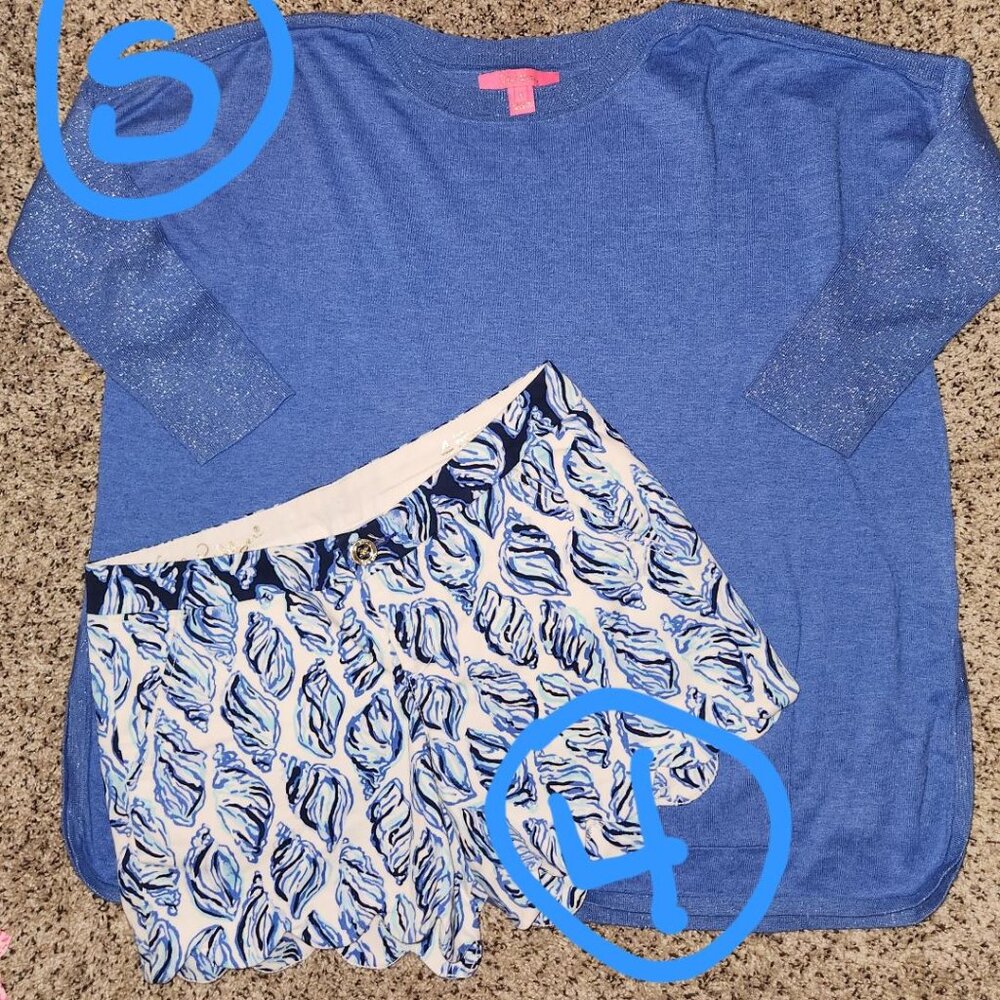 LILLY PULITZER outfit WOMEN'S top size SMALL & shorts size 4